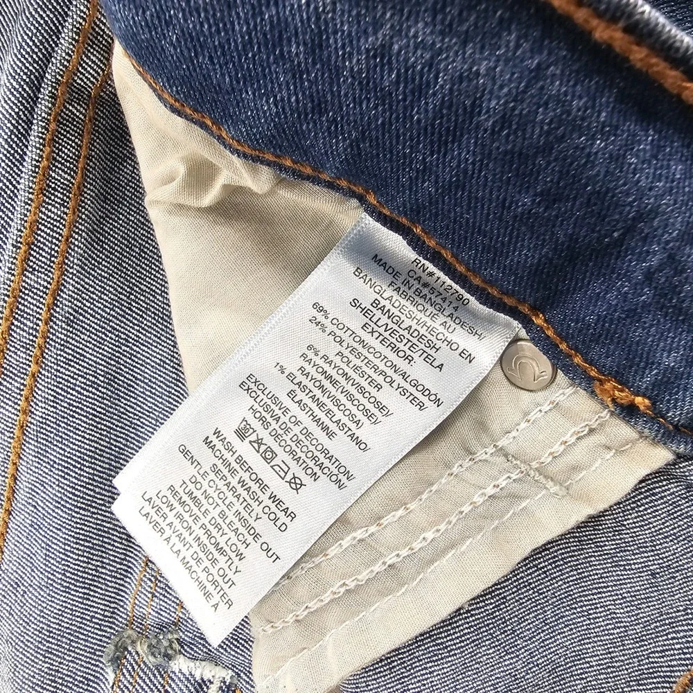 True Religion Billy Relaxed Bootcut Jeans MENS 38x33.5 Blue Dark Wash Denim